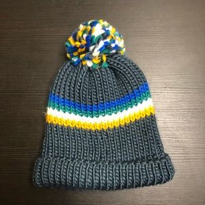 Zara Chunky Knit Cuffed Beanie Multicolor POMPOM kids